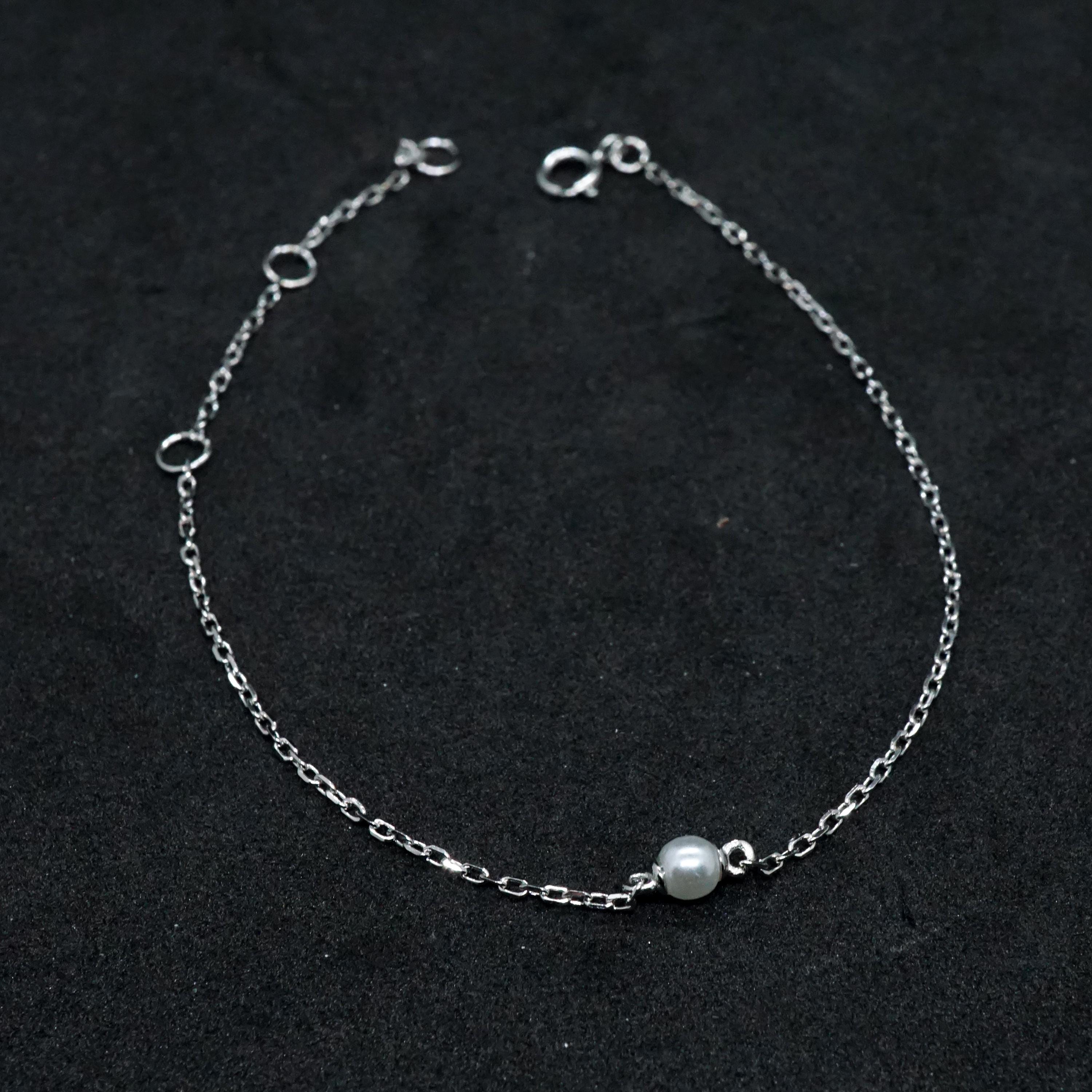 Dainty Pearl Bracelet, minimalist gold & silver chain, freshwater gem jewelry for women, delicate everyday style, bridesmaid gift