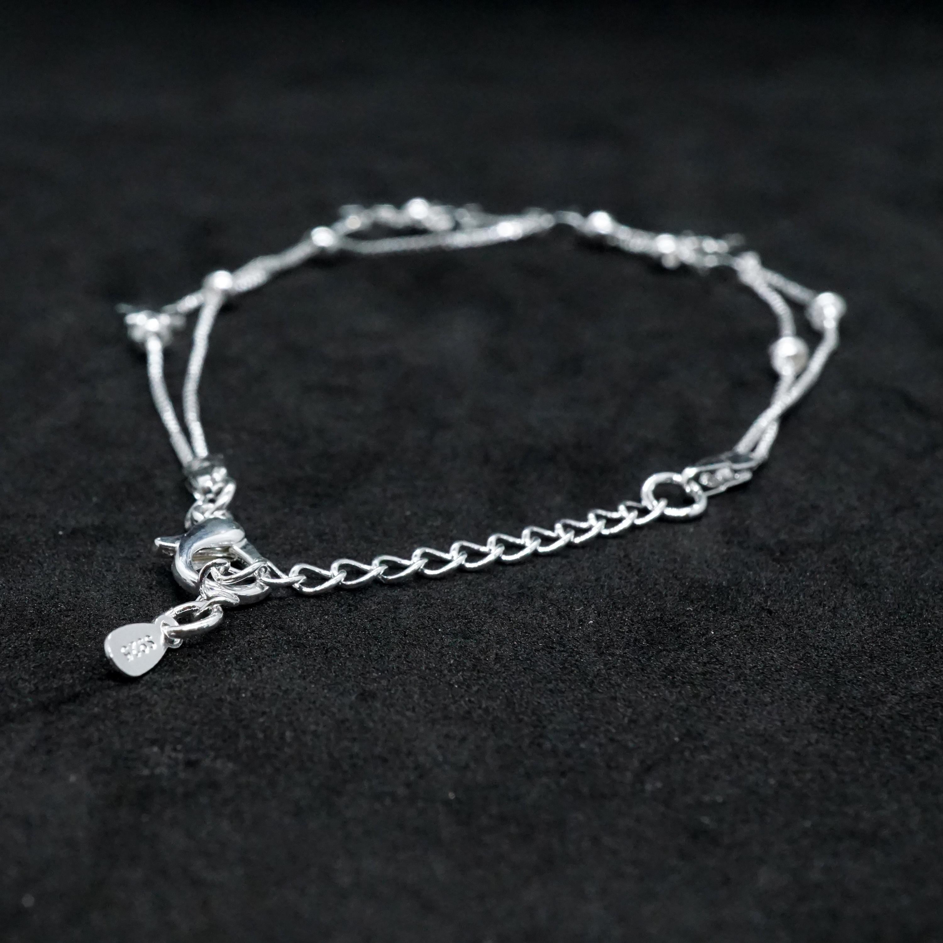 Double Layer Star Sterling Silver Bracelet, Celestial Bracelet, Tiny Star Bracelet, Starburst Charm Bracelet, Gift for her