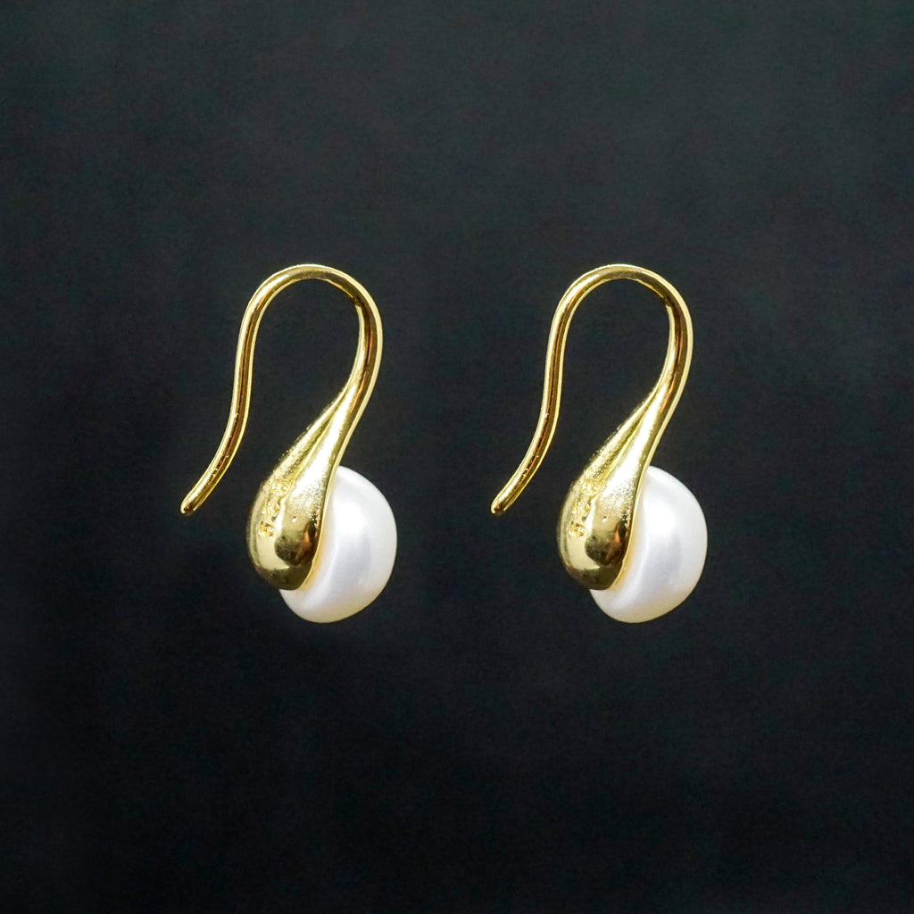 Elegant Pearl Drop Earrings, Dainty Freshwater Pearl Jewelry, Minimalist Wedding Gift for Her, Bridesmaid Earrings, Gold Dangle Earrings