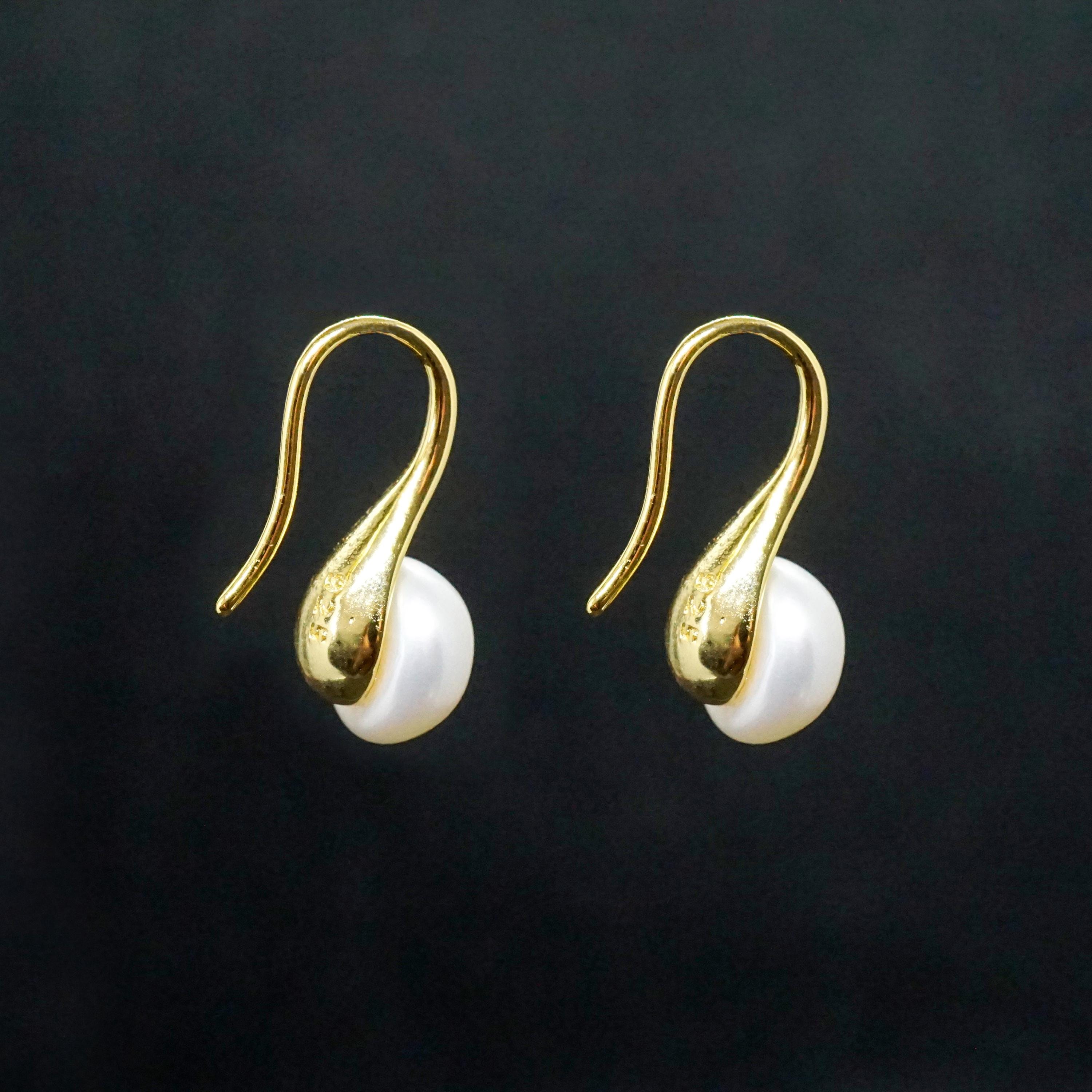 Elegant Pearl Drop Earrings, Dainty Freshwater Pearl Jewelry, Minimalist Wedding Gift for Her, Bridesmaid Earrings, Gold Dangle Earrings