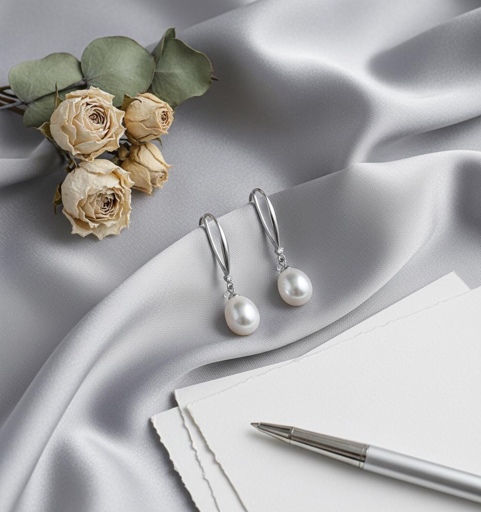 Elegant Pearl Drop Earrings | Sterling Silver Dangle | White or Black Freshwater Pearl Jewelry | Timeless Gift for Her