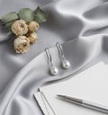 Elegant Pearl Drop Earrings | Sterling Silver Dangle | White or Black Freshwater Pearl Jewelry | Timeless Gift for Her