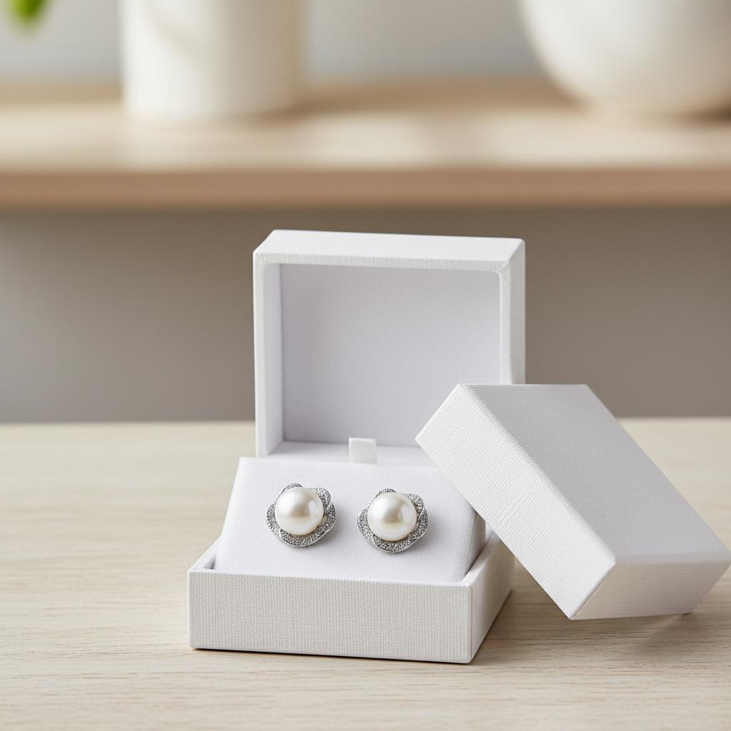 Elegant Pearl Stud Earrings | Sterling Silver Pearl Jewelry | Dainty Bridal Gift for Her | Wedding Earrings | Bridesmaid gift