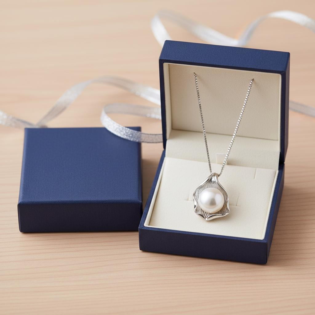 Elegant White Pearl Shell Pendant Necklace, Sterling Silver, Wedding Necklace, Bridesmaid Necklace, Ocean Inspired Jewelry Gift for Her