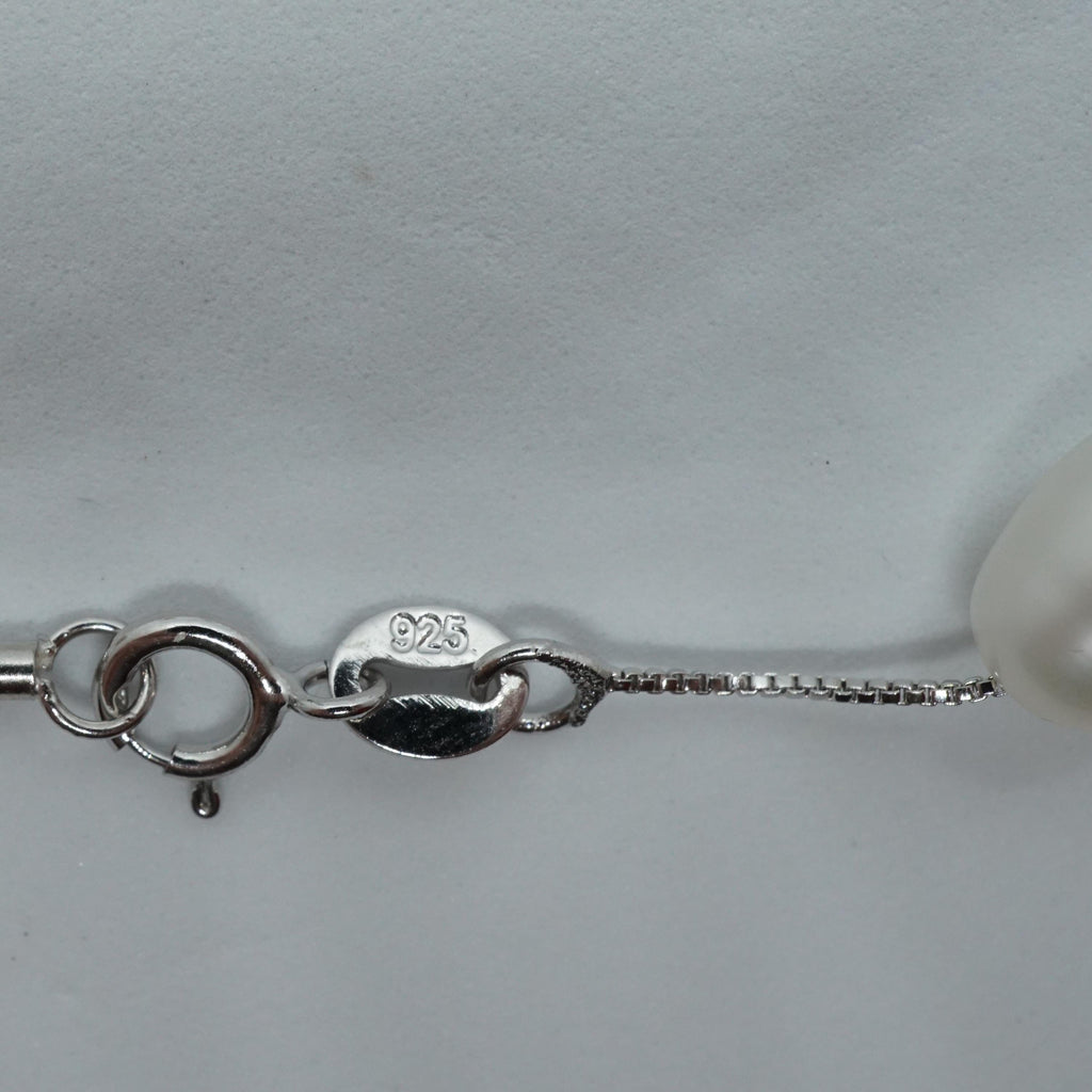 Elegant White Pearl Shell Pendant Necklace, Sterling Silver, Wedding Necklace, Bridesmaid Necklace, Ocean Inspired Jewelry Gift for Her
