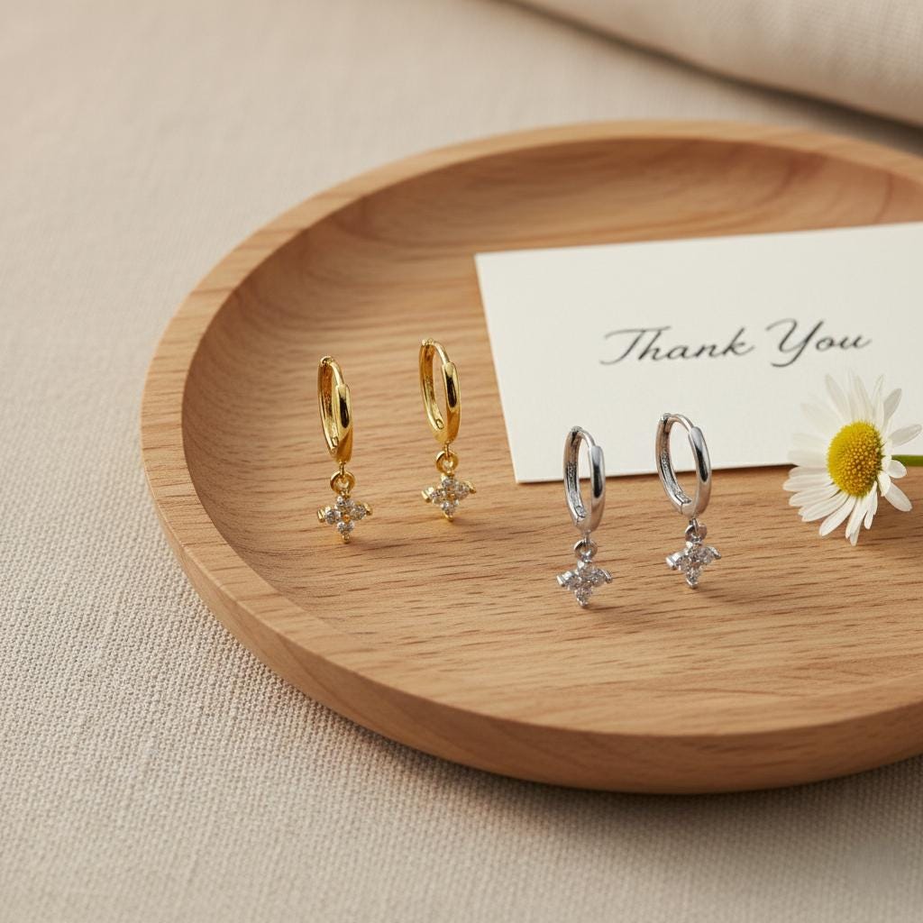Gold Huggie Earrings, Minimalist Hoop Earrings with Cubic Zirconia, Everyday Dainty Huggie Hoops, Gold or Silver Earrings Gift for Her