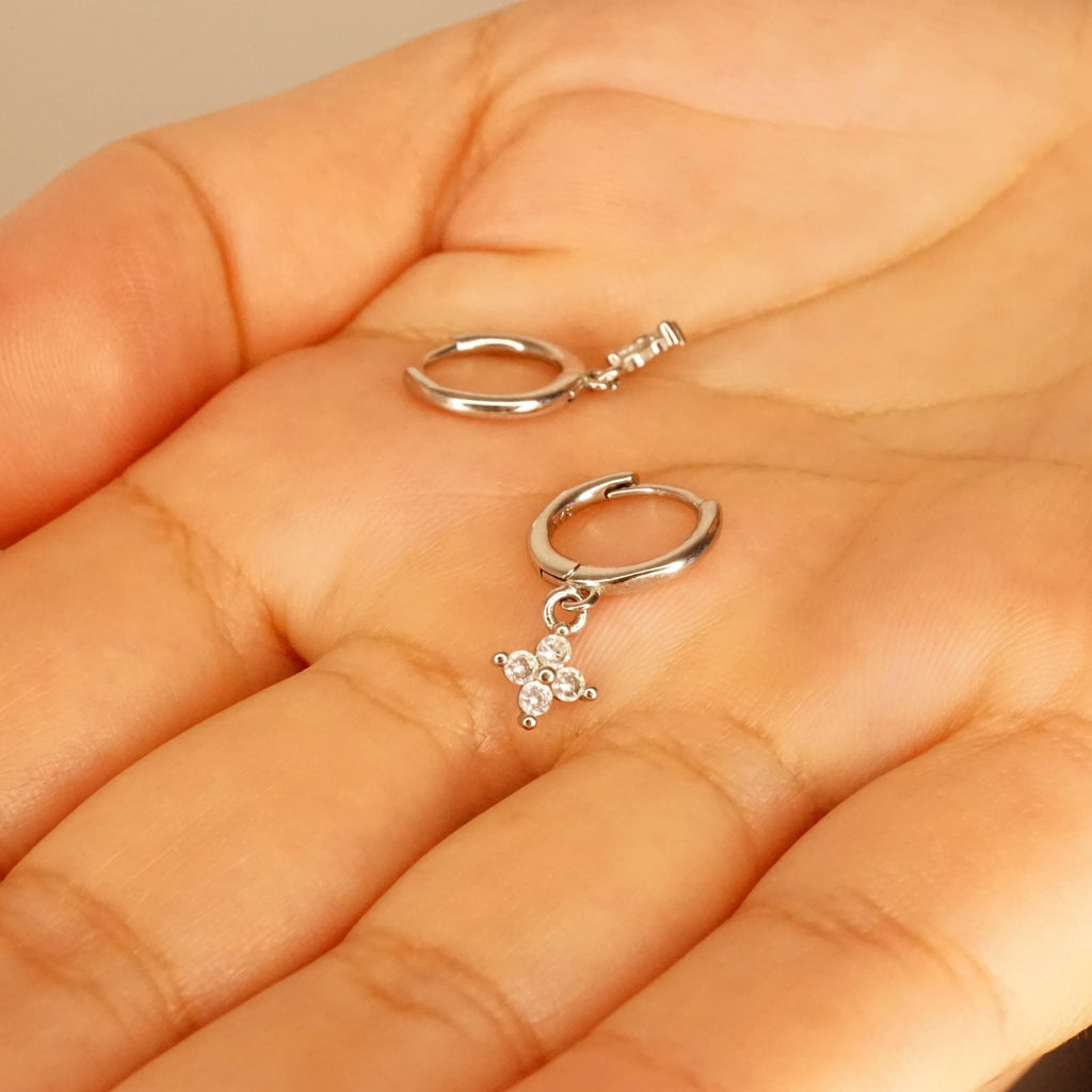 Gold Huggie Earrings, Minimalist Hoop Earrings with Cubic Zirconia, Everyday Dainty Huggie Hoops, Gold or Silver Earrings Gift for Her