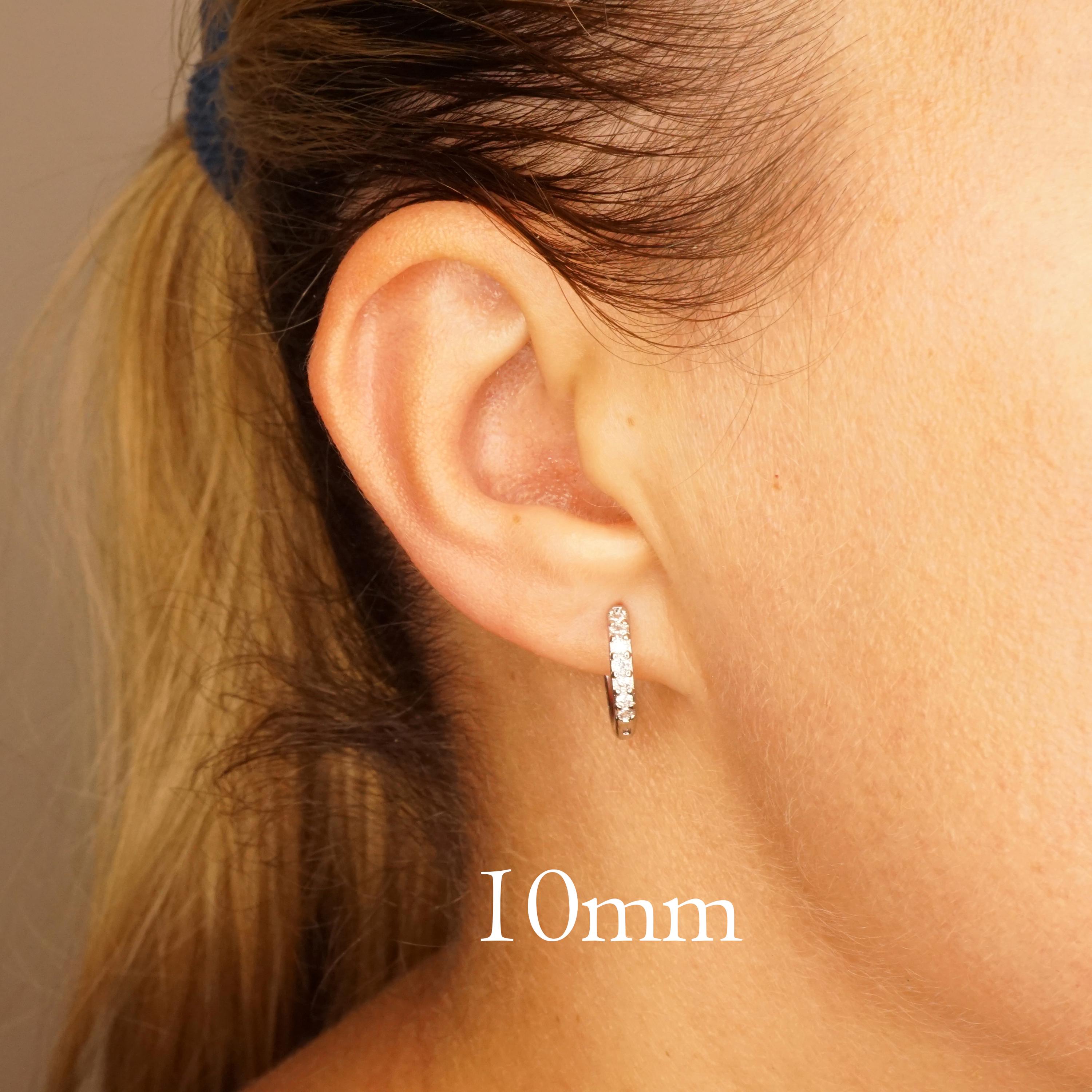 Minimalist CZ Huggie Hoop Earrings in Sterling Silver, 6, 8 or 10mm Hoops, Various Sizes, Skinny Hoops, Silver or Gold, Simple Hoop Earrings