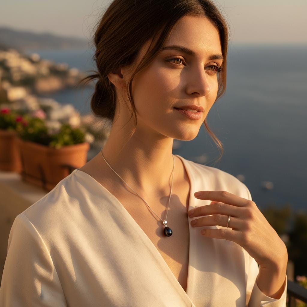 Minimalist Pearl Drop Necklace | Dainty Freshwater Pearl Pendant | Wedding Necklace | Bridesmaid Gift for Her | White & Black Pearl