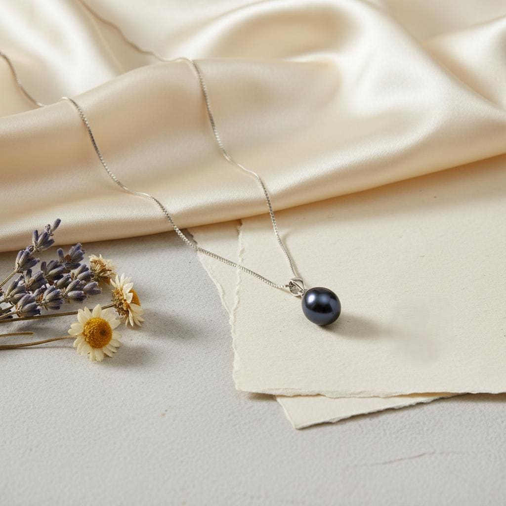 Minimalist Pearl Drop Necklace | Dainty Freshwater Pearl Pendant | Wedding Necklace | Bridesmaid Gift for Her | White & Black Pearl