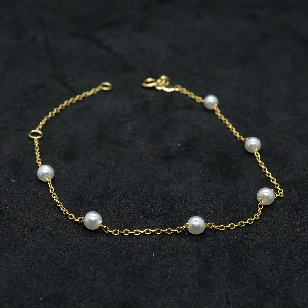 Pearl Bead Bracelet, Dainty Freshwater Pearl Jewelry Gold Silver, Minimalist Everyday Bracelet for Women, Elegant Bridal Bridesmaid Gift
