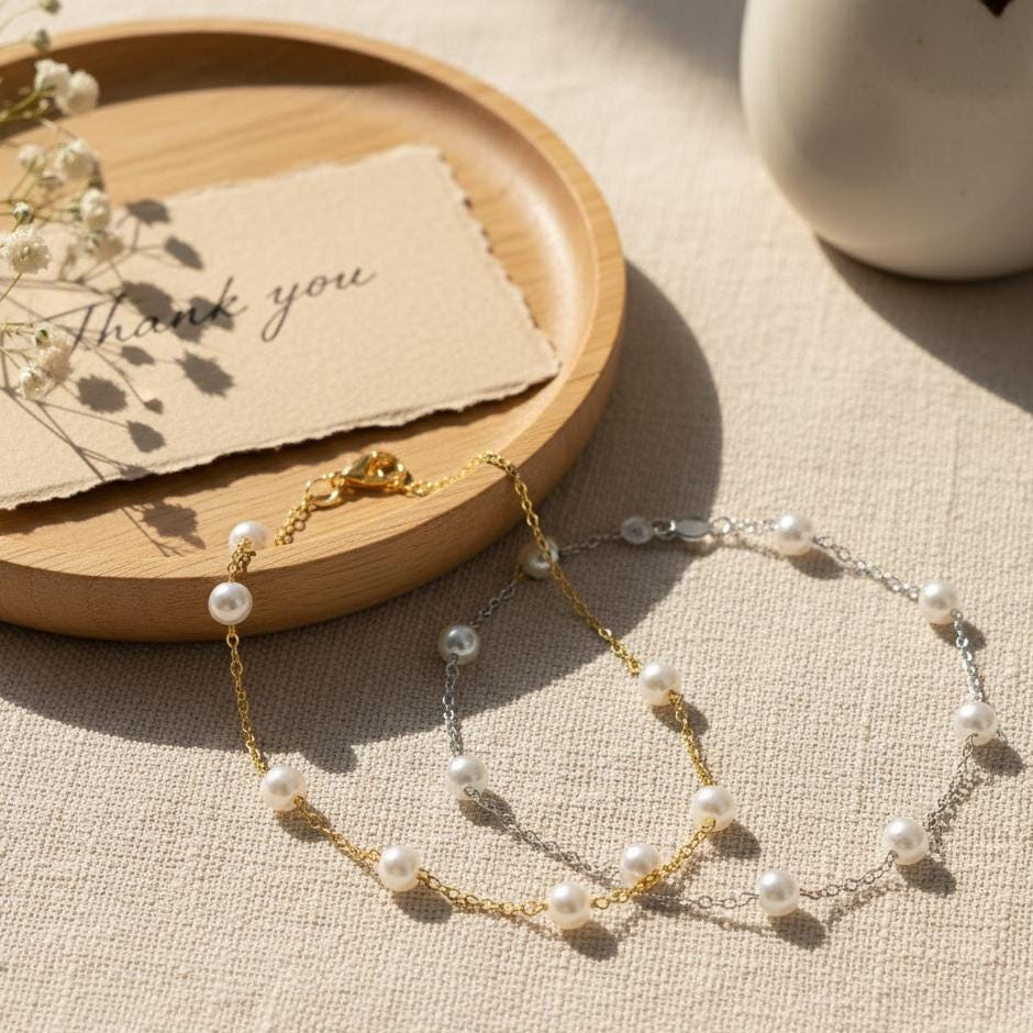 Pearl Bead Bracelet, Dainty Freshwater Pearl Jewelry Gold Silver, Minimalist Everyday Bracelet for Women, Elegant Bridal Bridesmaid Gift