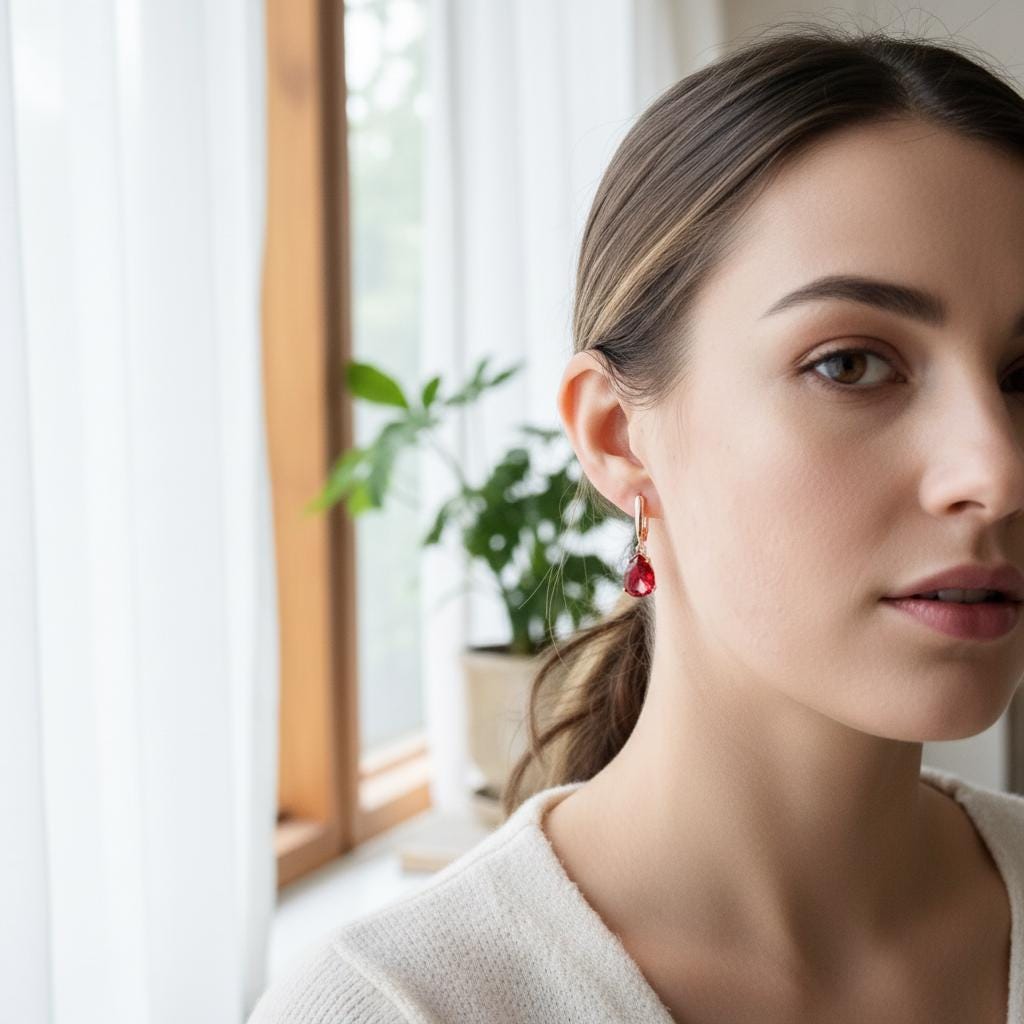 Rose Gold Blue Sapphire Drop Earrings for Women - Teardrop Gemstone Dangle Jewelry, September Birthstone Gift - Different Colours