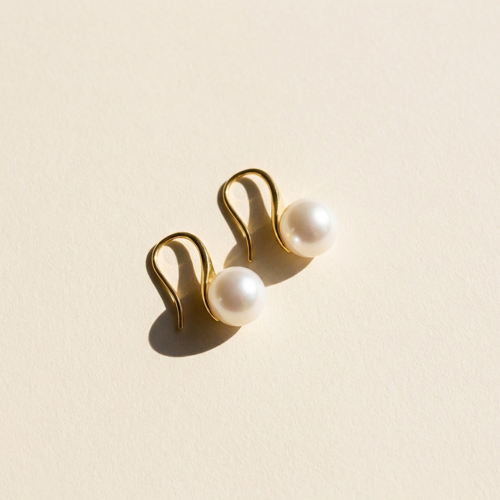 Elegant Pearl Drop Earrings - Dainty Freshwater Pearl Jewelry
