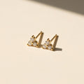 Dainty Trio Cubic Zirconia Stud Earrings